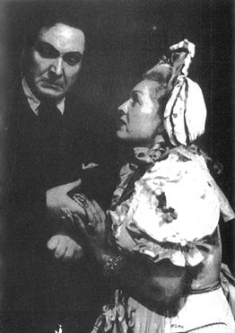 Ante Marušić (Marcello) i Paula Smojver-Udović (Musette) – Giacomo Puccini, La Bohème, HNK u Osijeku, 1948.