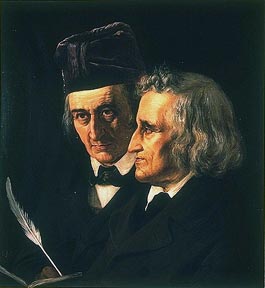 Wilhelm Grimm i Jacob Grimm, Elisabeth Jerichau-Baumann, 1855