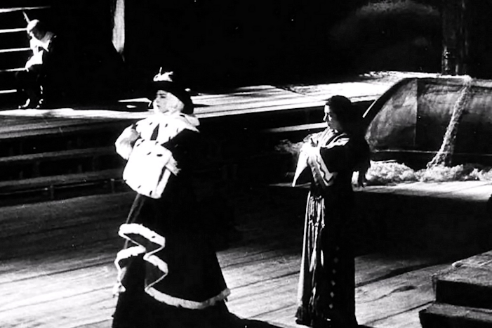 Maria Callas (Amelia) i Giulietta Simionato (Ulrica) na otvorenju sezone 1957./1958. u Scali u Verdijevu <em>Krabuljnom plesu</em> 