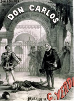Plakat s praizvedbe opere Don Carlos 1867.