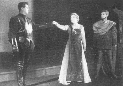 Duško Kukovec (Holandez), Andrica Dumanić (Senta) i Paško Duplančić (Daland) – Richard Wagner, Ukleti Holandez, Narodno kazalište Split, 1957.