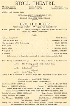 Program gostovanja u Londonu 1955.