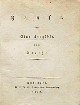 Naslovnica prvog izdanja Goetheova Fausta
