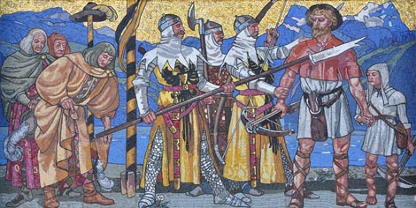 Wilhelm Tell na mozaiku iz Švicarskog nacionalnog muzeja (Landesmuseum) u Zürichu, foto: Wikipedia