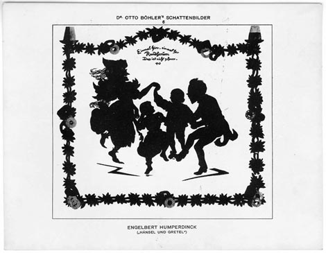 Vještica, Ivica i Marica i skladatelj Engelbert Humperdinck, silueta, Otto Böhler, 1914