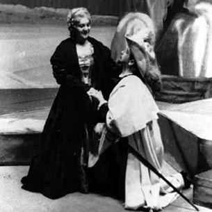 Vilma Nožinić (Amelija) i Josip Gostič (Riccardo) – Giuseppe Verdi, Krabuljni ples, Narodno kazalište Zagreb, 1940.