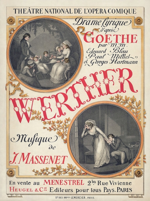 Najavni poster opere <em>Werther</em> Julesa Masseneta u Francuskoj 1893.