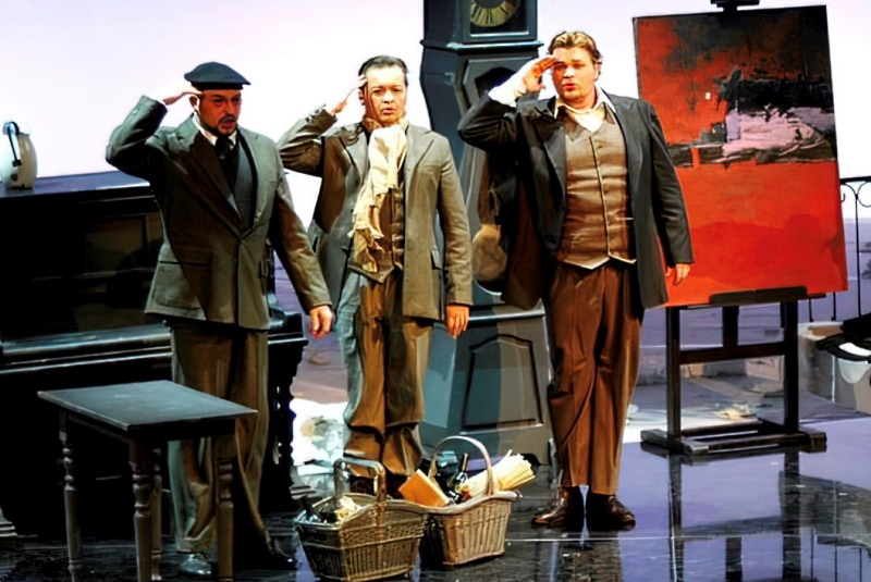 Luciano Batinić  (Colline), Davor Radić (Marcello) i Tomislav Mužek (Rodolfo), Giacomo Puccini, <em>La Bohème</em>, HNK u Zagrebu, premijera 2009.