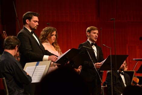 Domagoj Dorotić, Evelin Novak, Leon Košavić i Simfonijski orkestar Hrvatske radiotelevizije, foto: Dinko Bažulić, www.hrt.hr