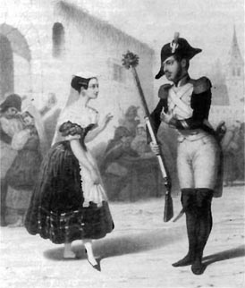 Fanny Persiani (Adina) i Antonio Tamburini (Belcore), Ljubavni napitak, London 1847.