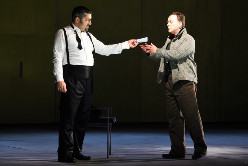 Ljubomir Puškarić (Guy de Monfort) i Michal Lechotský (Henrri), Giuseppe Verdi <em>Sicilijanske večernje</em>, HNK u Zagrebu, premijera 2015.
