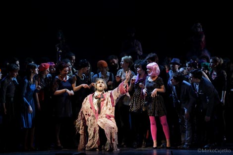 28. Muzički biennale Zagreb, Muzička akademija, Akademija dramske umjetnosti, Akademija likovnih umjetnosti, Tekstilno-tehnološki fakultet, Hrvatsko narodno kazalište u Zagrebu: Boris Papandopulo, Madame Buffault, dir. Mladen Tarbuk, red. Dora Ruždjak Podolski, foto: © Mirko Cvjetko