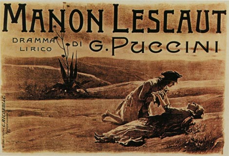 RAzglednica kao uspomena na premjeru opere Manon Lescaut 1. veljače 1893 