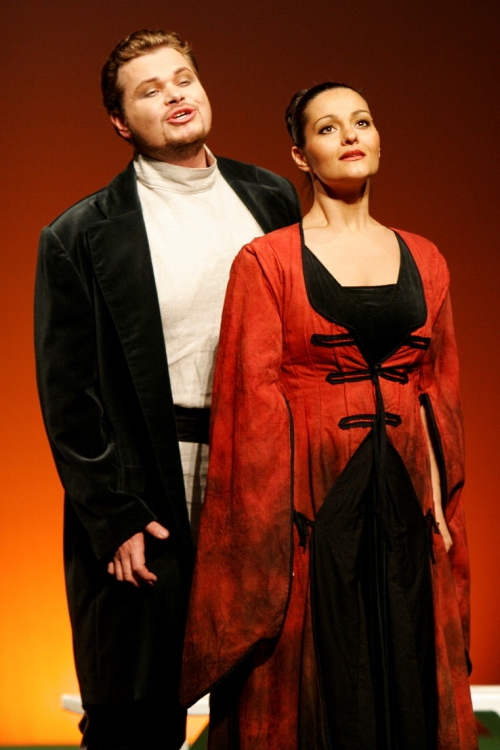 Tomislav Mužek (Lenski) i Martina Tomčić (Olga), Petar Iljič Čajkovski, <em>Evgenij Onjegin</em>, HNK Split, premijera 2005.