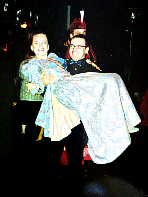 Miljenka Grđan i Krešimir Dolenčić u prigodi njezinog debija u ulozi Jelene, Ivan pl. Zajc, <em>Nikola Šubić Zrinjski</em>, HNK u Zagrebu, studeni 1994.