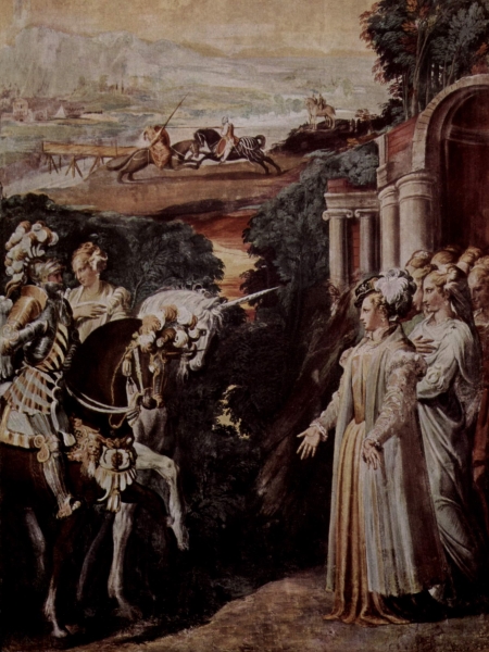 Prizor s praizvedbe Händelove <em>Alcine</em> s Giovannijem Carestinijem u ulozi Viteza, 1735.