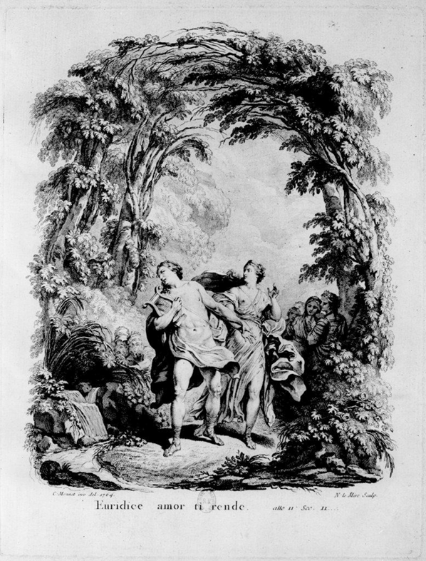 <em>Orfej i Euridika</em>, ilustracija iz prvog tiskanog izdanja partiture (Pariz, 1764)