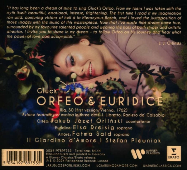 CD <em>Gluck, Orfeo & Euridice</em>, Warner Classics / Erato, 2024. 