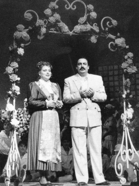 Božena Svalina (Marica) i Ante Ivić (Tonči) na premijeri <em>Splitskog akvarela</em> u Splitu 1991.