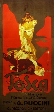 Originalni plakat s praizvedbe opere Tosca