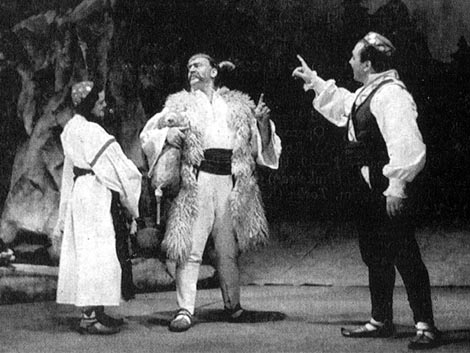 Vanda Zistler (Morana), Matija Kuftinec (Gojen) i Stjepan Šajfar (Bojan) – Jakov Gotovac, Morana, Narodno pozorište, Sarajevo, 1955.