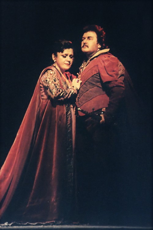 Željka Martić (Leonora) i Janez Lotrič (Manrico), Giuseppe Verdi <em>Trubadur</em>, HNK u Zagrebu, 2000.