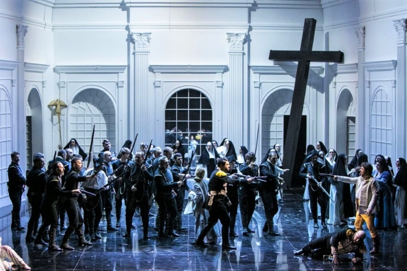 Fotografija premijerne izvedbe Verdijeve opere <em>Trubadur</em> 2019. godine u HNK-u u Zagrebu